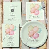 Waterverf Balloons Boy Baby shower Welkom Poster