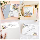 Pastel Bloom Boeket Bruidsmeisjes Luncheon Bruilof Kaart