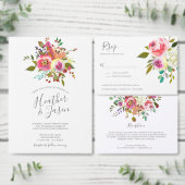 Pastel Blooms Fantasie Bloemen Bloemen Bruiloft Re Informatiekaartje (Personaliseer de collectie van deze zelfstandige maker.)