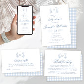 Blauw klassiek eenvoudig baby boy douchepapier bor papieren bordje