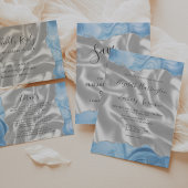 Baby Blauw Zilveren Agaat Witte Zijde Save the Dat Kaart