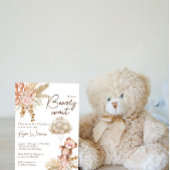 Pastel crème bruine gedroogde bloemen informatiekaartje