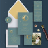 Pastel Celestial Gold bruiloft uitnodiging