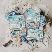 Pastel Coastal Lighthouse Ocean Wedding Kaart