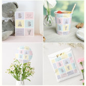 Pastel Color Block Goud Baby shower Bedankdoosjes