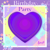 Pastel kleuren & paarse harten kloppen labels