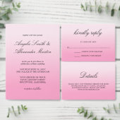 Moderne Minimalistische Roze Gradiënt van Katoenen Uitnodigingen Wikkel (Personaliseer de collectie van deze zelfstandige maker.)