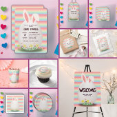 Pastel Easter Egg Bunny Baby shower Informatiekaartje