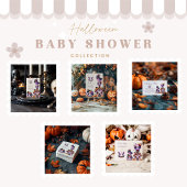 Pastel Halloween Little Boo Baby Shower Kaart