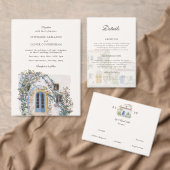 Pastel Watercolor Mediterranean Save The Date (Personaliseer de collectie van deze zelfstandige maker.)