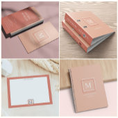 Modern pastelblauw monogram gepersonaliseerd visitekaartje