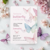 Butterfly Baby shower Boek voor Baby Informatiekaartje