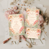 Pastel Poppy Garden Wedding Kaart