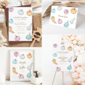Pastel Pompoen Herfst Baby shower Kaarten & Cadeau Poster
