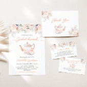 Pastel Blooms Bruids Tea Party Kaart