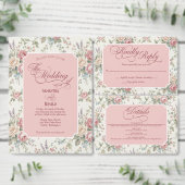Elegant Pastel Roses Shabby Chic Satijnen Lint (Personaliseer de collectie van deze zelfstandige maker.)