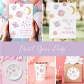 Eerste reis rond de zon blauwe ruimte verjaardag kaart