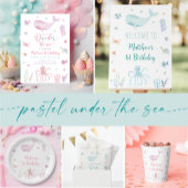 Roze Pastel Onder het Zee Verjaardag Servet