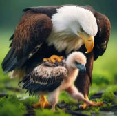 Patriottische Kale Eagle Vaderdag Wildlife Gift Vierkante Sticker