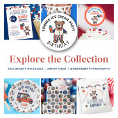 Rood Wit en Blauw Ice Cream Truck Party Verjaardag Servet