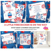 Patriottische Firecracker Juli Baby shower Kaart