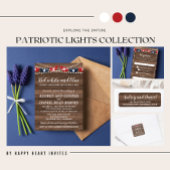 Patriotic Lights Lijst Vierde bannerbruiloft Save The Date