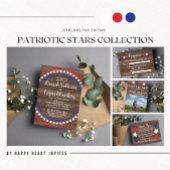Patriottische sterren Rustic Fourth of Juli Weddin Kaart