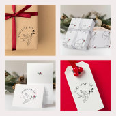 Peace Love Joy Christmas Snow Tattoo Vogelbessen Rubberstempel