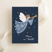 Gepersonaliseerde kerst engel vrede op aarde famil keramisch ornament