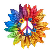 Boho Tie Dye Peace symbool Hippie stijl Metalen Ornament