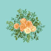 Peach Aqua Blauwgroen Weddenschap Rozen Floral Satijnen Lint