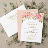 De perzik en de Roze Pioen danken u van Bedankkaart (Personaliseer deze collectie van deze onafhankelijke maker. Test)