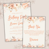 Perzik Beige Ivoren Bloemen Bloemen Bevestiging Kaart