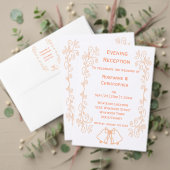Peach Bells Scrollwork Ontwerp Wedding Save The Date (Personaliseer deze collectie van deze onafhankelijke maker. Test)
