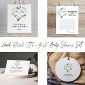 Het is een meisje perzik Baby shower acryl uitnodi Acryl Uitnodigingen