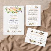 Perzik Bloemen Waterverf Boeket Tafel Kaart (Personaliseer de collectie van deze zelfstandige maker.)