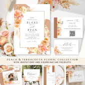 Elegant QR-code RSVP-pit en Terracotta Wedding Informatiekaartje