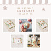 Peach Floral Hair Stylist Business Schort