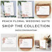 Peach roze Blush Arch Border Wedding RSVP Kaart