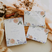 Dusty Blue & Peach Bruiloft of Verloving Ronde Sticker