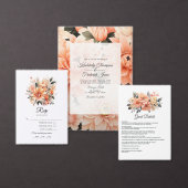 Perzik Fuzz Bloemen Bruiloft Menu (Personaliseer de collectie van deze zelfstandige maker.)