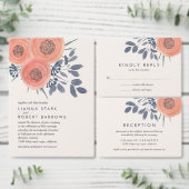 Peach Poppies Bruiloft RSVP Reactie (Personaliseer de collectie van deze zelfstandige maker.)