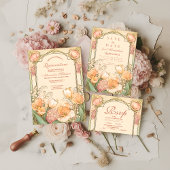 Peach Tulip Quinceañera Celebration Save The Date