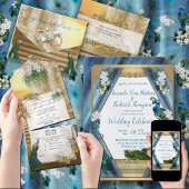 Goud, Peacock Feathers op Emerald Green Silk Kaart