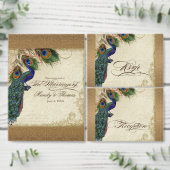 Peacock & Feathers  Gold Kijk Damask Swirl Kaart (Personaliseer de collectie van deze zelfstandige maker.)