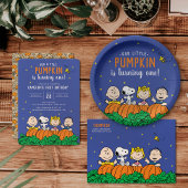Snoopy en Pumpkin First Birthday Etiket