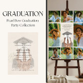 Whimsical Bow Photo Graduation Party Kaart