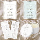 Elegant eenvoudig Pearl Christelijk huwelijksprogr Programmakaart