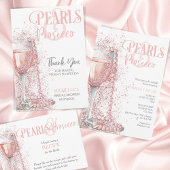 Blush Pink Modern Glitter Parels en Prosecco Vierkante Sticker