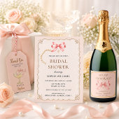 Coquette Parels & Prosecco Bruiloftsfeest Kaart